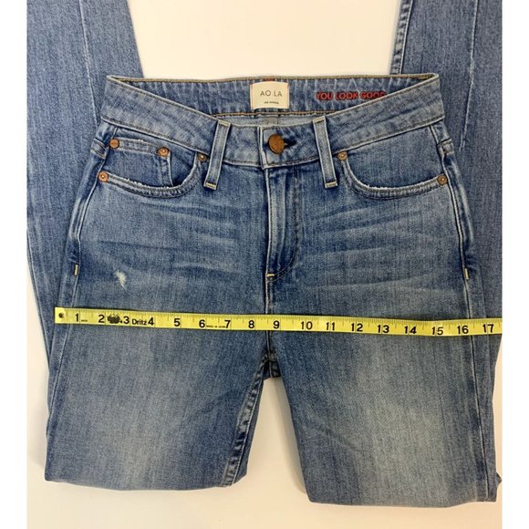 Alice + Olivia AO LA Good Mid Rise Exposed Button Ankle Jeans Size 25 - Picture 10 of 10